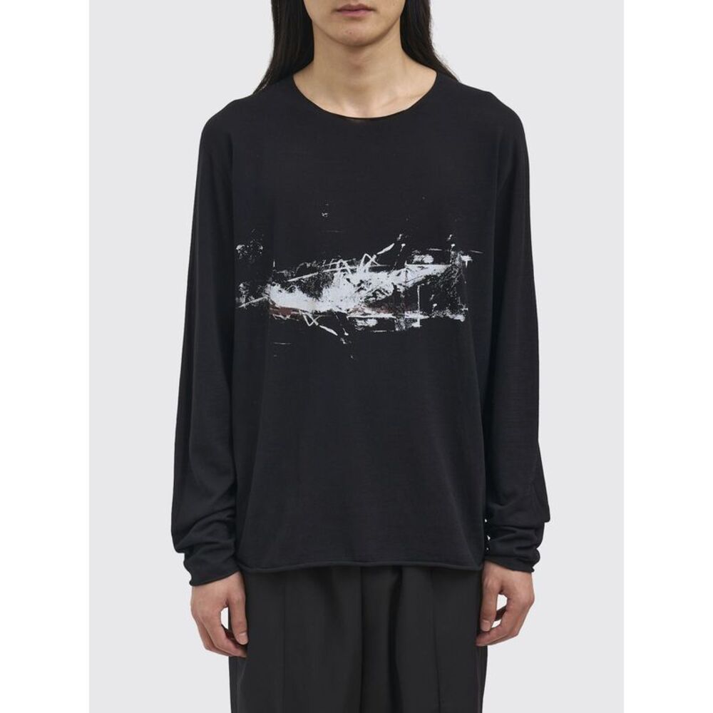 Isabel Benenato Men Printed Cotton Crew Neck Pullover Isabel Benenato